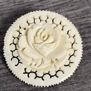 Vtg Celluloid Floral Dress Clip Brooch Grandmillennial Style Victorian Revival